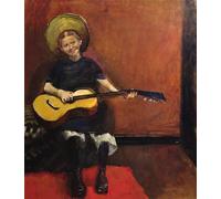 DQCJIYIGL Pinturas Famosas Pintura Pared Lienzo Póster Arte Pared Ragazza con la chitarra di Christian Krohg para Decoraciones del Hogar 60x90cm
