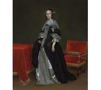 DQCJIYIGL Pinturas Famosas Pintura Pared Lienzo Póster Arte Pared Ritratto di donna di Gerard Ter Borch para Decoraciones del Hogar 60x90cm