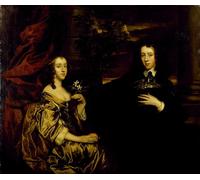 DQCJIYIGL Pinturas Famosas Pintura Pared Lienzo Póster Arte Pared Ritratto di un giovane gentiluomo e sua moglie di Peter Lely para Decoraciones del Hogar 60x90cm