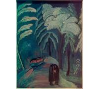 DQCJIYIGL Pinturas Famosas Pintura Pared Lienzo Póster Arte Pared Scintilla blu di Marianne Von Werefkin para Decoraciones del Hogar 60x90cm