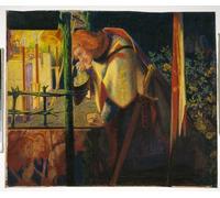 DQCJIYIGL Pinturas Famosas Pintura Pared Lienzo Póster Arte Pared Sir Galahad Alla Cappella In Rovina Di Dante Gabriel Charles Rossetti para Decoraciones del Hogar 60x90cm