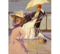 DQCJIYIGL Pinturas Famosas Pintura Pared Lienzo Póster Arte Pared Sur La Terrasse di Jacques Emile Blanche para Decoraciones del Hogar 60x90cm