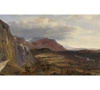 DQCJIYIGL Pinturas Famosas Pintura Pared Lienzo Póster Arte Pared Veduta di Saleve vicino a Ginevra Pierre Etienne Theodore Rousseau para Decoraciones del Hogar 60x90cm