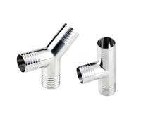DQFOCPHHAA 19 25 32 38 45 51 57 63 76 Mm Sus 304 Stainless Steel Hose Tail Y T Shape 3 Ways Pipe Fitting Connector(Y Shaped 63mm)