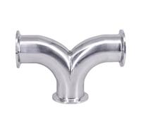 DQFOCPHHAA 19mm-108mm Pipe OD x 1.5" 2" 2.5" 3" 4" Tri Clamp Y-Shaped Elbow 3 Ways Sus 304 Stainless Steel Fitting Beer Cheerfully (Color : 304, Size : 57mm OD K77.5mm)
