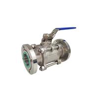 DQFOCPHHAA 304 Stainless Steel GU Vacuum Ball Valve Slip-on Flange Manual Ball Valve GU32