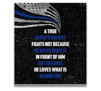 DQFOCPHHAA Deputy Sheriff Wall Decor, Police Officer Gift Law Enforcement Art for Home Office Police Academy(Framed,08x12inch(20x30cm))