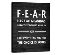 DQFOCPHHAA Fear Has Two Meanings Motivational Quote Canvas Wall-Art Inspirational Poster Print for Home Office Bedroom Living Room Decor(Framed,12x18inch(30x45cm))