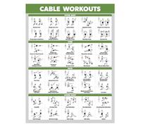 DQFOCPHHAA For the Home Gym - Cable Machine Exercises Chart Poster, Informative Workout Wall-Art(Framed,12x18inch(30x45cm))