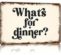 DQFOCPHHAA Funny Kitchen Sign Whats For Dinner Vintage Tin Sign for Dining Room Cafe Wall Decor 8 X 12 in