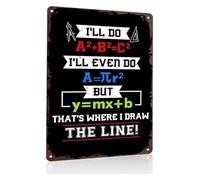 DQFOCPHHAA Funny Math Formula Metal Sign Geometric Joke Quote Wall Decor for Study Room Classroom Home Office Library Dormitory Man Cave 8 X 12 inch