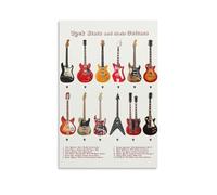 DQFOCPHHAA Iconic Guitars of Rock Music Poster - Celebrating Legendary Axes, Wall-Art Canvas Print for Guitar Lovers, Man Cave, or Home Studio Decor(Unframed,12x18inch(30x45cm))