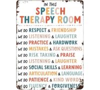 DQFOCPHHAA Rainbow Boho Speech Therapist Slp Metal Tin Sign Wall Decor for Office Classroom 8 X 12 in
