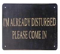 DQFOCPHHAA Retro Disturbed Metal Tin Sign My Sanity Left the Building Knock Before Entering Wall-Art for Bathroom 8 X 12 in