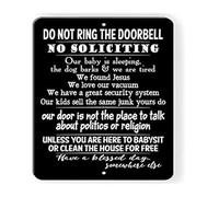 DQFOCPHHAA Sleeping Do Not Ring Bell No Soliciting Funny Metal Sign Vintage Door Hanger for Front Door 8 X 12 in