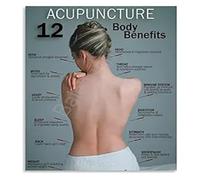 DQFOCPHHAA Traditional Chinese Medicine Acupuncture Benefits Art Poster Canvas Painting Wall-Art for Living Room Bedroom Decor(Framed,12x18inch(30x45cm))