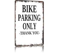 DQFOCPHHAA Vintage Bike Parking Sign Designated Area Metal Notice for Garage Wall or Shed 8 X 12 in
