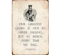 DQFOCPHHAA Vintage Confucius Proverb Greatest Glory Metal Sign for Living Room Game Room Man Cave Decor 8 X 12 in