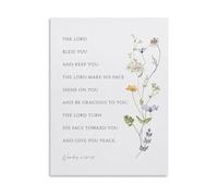 DQFOCPHHAA Wall-Art The Lord Bless You and Keep You Numbers 6 24 26 Poster Canvas Print for Home Faith Decor(Framed,08x12inch(20x30cm))
