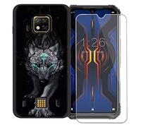 DQG Funda para Doogee S95 + Protector de Pantalla Protectora Vidrio Cristal Film Templado, Negro Suave TPU Silicona Cover Carcasa Caso Case para Doogee S95 (6.30") - LLM22