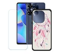 DQG Funda para Tecno Spark 10 Pro + Protector de Pantalla Protectora Vidrio Cristal Film Templado, Negro Suave TPU Silicona Cover Carcasa Caso Case para (6.80") - KE151