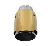 DQRG Extremos Tubo Escape Coche Tubo De Escape Inoxidable con Placa Dorada Silenciador Universal Modificado Punta Trasera 1 Ud. Tubo de Cola de Coche(In63-Out89mm)