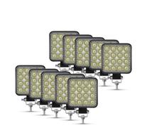 DQRG Luces Circulación Diurna Barra Luces Led 12V Y 24V Foco Cuadrado Trabajo 42W Para Jeep Camión Todoterreno Coche Motocicleta Tractor SUV ATV Faros LED Cubiertaconjunto Faro(10 pcs)
