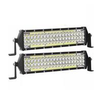 DQRG Luces Circulación Diurna Barra Luces LED Coche Focos 4x4 Todoterreno Lámpara Antiniebla 12V 24V 3 Filas Faro Camión Granja Tractor Barco SUV ATV Cubiertaconjunto Faro(2pcs 12inch264W)