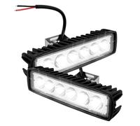 DQRG Luces Circulación Diurna Luz Trabajo Para Coche 6 LED Foco Alto Brillo Universal Todoterreno Automóvil Camión Conducción Faros Antiniebla Lámpara DRL 12V Cubiertaconjunto Faro(2 pcs)