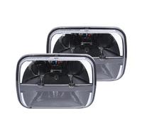 DQRG Luces Circulación Diurna Para Patrol Y60 1980-1994 Coche 5X7 7x6 Faro LED Cuadrado Haz Alto-bajo Cubiertaconjunto Faro(2 pcs)