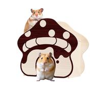 Dqsgiqe Hámster Escondite | Caseta de madera a prueba de clavos en forma de seta | Casa para hámsters enanos | para conejos chinchilla animales pequeños hurones gel enano