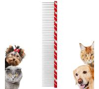 Dqsgiqe Peine para el cuidado de perros, universal, de acero inoxidable, antiadherente, para el cuidado del pelo y el pelo de gatos, gatitos, cachorros, contra enredos y nudos, para pelo grueso y fino