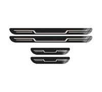 DQSZ 4 Piezas Acero Inoxidable Protector Umbral Puerta Coche para Chery Omoda 5 2022 2023 2024, Embellecedor de Pedal de Bienvenida Antiaranazos,A/Carbon Fiber Texture