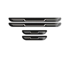 DQSZ 4 Piezas Acero Inoxidable Protector Umbral Puerta Coche para Chery Omoda 5 2022 2023 2024, Embellecedor de Pedal de Bienvenida Antiaranazos,A/Carbon Fiber Texture