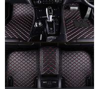 DQSZ A Medida Alfombrillas del Coche para Audi A6 C7 2012-2017(LHD), Cuero Alfombra Alfombrilla Antideslizante Impermeable Auto Moqueta Todo Clima Accesorios,C/Black-Red
