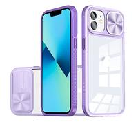 Dqtaoply Funda para iPhone 11 [Protector Cámaras Deslizante] Silicona Bumper y Transparente Duro Back Panel, Antiarañazos y Protección de Cámara Case para iPhone 11, Púrpura