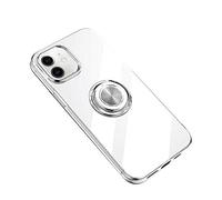 Dqtaoply Funda para iPhone 12 con Transparente, Soporte 360 Anillo Metal y Ultradelgado Silicona TPU Case Compatible con iPhone 12, Transparente