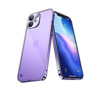 Dqtaoply Funda para iPhone 12 Mini, Mate Translúcido PC Duro Atrás y Metal Marco Case Protección contra Caídas Carcasa para iPhone 12 Mini, Púrpura