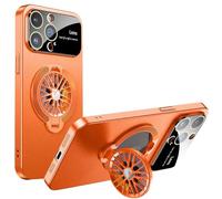 Dqtaoply Funda para iPhone 14 Pro MAX Magnética [Soporte Invisible] [Carcasa con Protector de Cámara] Slim Mate Resistente Arañazos Case para iPhone 14 Pro MAX, Naranja