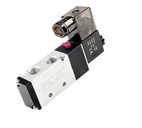 DQVHYUJEL Accesorios for compresores, Montaje de Bobina única, válvula solenoide neumática 2 Posiciones y 5 vías, 4v210-08, 12V, 24V, 110V, 220V, 1 Uds(Dc24,With-10mm-Fitting)