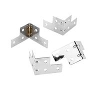 DQZRTUECA 4 soportes de esquina de hierro for perfiles de aluminio, color plateado, 54 x 39 mm