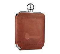 DQZRTUECA Botellas portátiles, Mini frasco cuadrado de acero inoxidable 304 6 oz con estuche cuero for licor(#3)