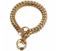 DQZRTUECA Collar de Cadena for Perro, Cadena de eslabón Cubano de 14mm, Collar de estrangulamiento, Collar for Caminar de Acero Inoxidable y Metal for Perros Grandes, medianos y Grandes(20inch)