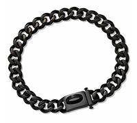 DQZRTUECA Collar de Cadena for Perro, Collar de Perro básico de Cadena Cubana de Metal de Acero Impermeable for Cachorro pequeño, Mascota Mediana y Grande(Black,22inch)