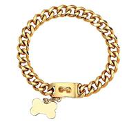 DQZRTUECA Collar de Cadena for Perro Grande, Cadena Cubana for Perro con Cerradura y Etiqueta de Seguridad, 15MM de Ancho, Resistente, a Prueba de Masticar for Perros medianos y Grandes(12inch)