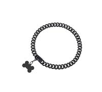 DQZRTUECA Collar for pasear Perros con Cadena de Acero Inoxidable Resistente de 10mm de Ancho, Collar de Entrenamiento masticable Resistente for Perros pequeños, medianos y Grandes(Black,10 Inches)