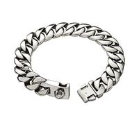 DQZRTUECA Collar for perros de 32 mm de ancho, cadena cubana de acero inoxidable de metal, collar de cadena de entrenamiento for caminar masticable resistente y resistente for perros medianos y grande