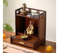 DQZRTUECA Conjunto de Altar y Vitrina Budista, Soporte de Estatua Buda montado en la Pared Mesa Altar del Santuario Multicolor(B1)