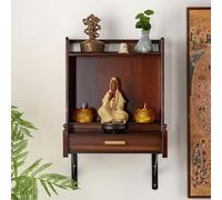 DQZRTUECA Conjunto de Altar y Vitrina Budista, Soporte de Estatua Buda montado en la Pared Mesa Altar del Santuario Multicolor(B)