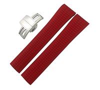 DQZRTUECA Correa de silicona suave para reloj de buceo, Correa de reloj de goma de 21 mm for Pp 5164A 5167A, correa de silicona, resistente al agua, color naranja y plateado, 21 mm(Red silver clasp)
